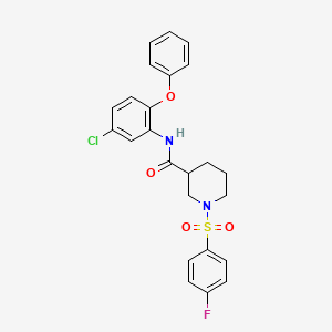 molecular formula C24H22ClFN2O4S B4233551 N-(5-chloro-2-phenoxyphenyl)-1-(4-fluorophenyl)sulfonylpiperidine-3-carboxamide 