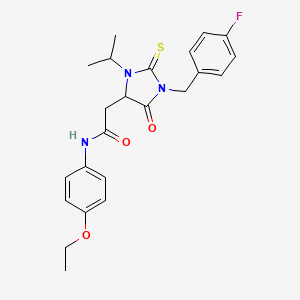 molecular formula C23H26FN3O3S B4233555 N~1~-(4-ETHOXYPHENYL)-2-[1-(4-FLUOROBENZYL)-3-ISOPROPYL-5-OXO-2-THIOXO-4-IMIDAZOLIDINYL]ACETAMIDE 