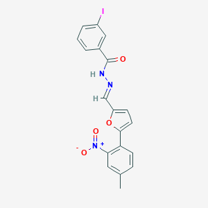 molecular formula C19H14IN3O4 B423358 N'-[(5-{2-nitro-4-methylphenyl}-2-furyl)methylene]-3-iodobenzohydrazide 