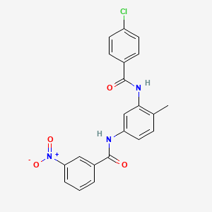molecular formula C21H16ClN3O4 B4233591 N-[3-[(4-chlorobenzoyl)amino]-4-methylphenyl]-3-nitrobenzamide 
