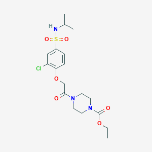 molecular formula C18H26ClN3O6S B4233599 Ethyl 4-[2-[2-chloro-4-(propan-2-ylsulfamoyl)phenoxy]acetyl]piperazine-1-carboxylate 