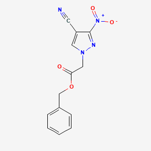 molecular formula C13H10N4O4 B4233741 Benzyl 2-(4-cyano-3-nitropyrazol-1-yl)acetate 