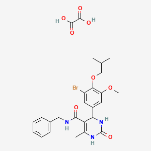 molecular formula C26H30BrN3O8 B4233803 N-benzyl-4-[3-bromo-5-methoxy-4-(2-methylpropoxy)phenyl]-6-methyl-2-oxo-3,4-dihydro-1H-pyrimidine-5-carboxamide;oxalic acid 