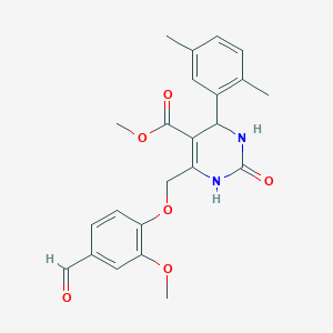 molecular formula C23H24N2O6 B4233845 Methyl 4-(2,5-dimethylphenyl)-6-[(4-formyl-2-methoxyphenoxy)methyl]-2-oxo-1,2,3,4-tetrahydropyrimidine-5-carboxylate 