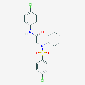molecular formula C20H22Cl2N2O3S B423392 N-(4-chlorophenyl)-2-[[(4-chlorophenyl)sulfonyl](cyclohexyl)amino]acetamide 
