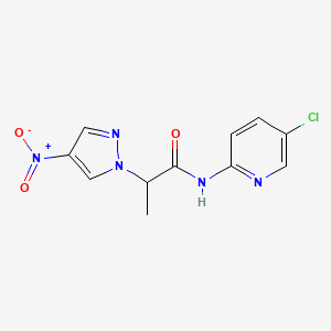 molecular formula C11H10ClN5O3 B4233950 N-(5-chloropyridin-2-yl)-2-(4-nitro-1H-pyrazol-1-yl)propanamide 