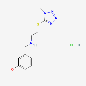 molecular formula C12H18ClN5OS B4233963 N-[(3-methoxyphenyl)methyl]-2-(1-methyltetrazol-5-yl)sulfanylethanamine;hydrochloride 