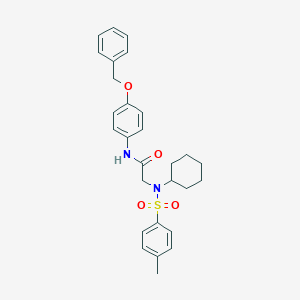 molecular formula C28H32N2O4S B423398 N-[4-(benzyloxy)phenyl]-2-(N-cyclohexyl-4-methylbenzenesulfonamido)acetamide 