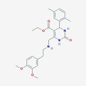 molecular formula C26H33N3O5 B4233997 ETHYL 6-{[(3,4-DIMETHOXYPHENETHYL)AMINO]METHYL}-4-(2,5-DIMETHYLPHENYL)-2-OXO-1,2,3,4-TETRAHYDRO-5-PYRIMIDINECARBOXYLATE 