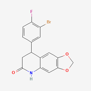 molecular formula C16H11BrFNO3 B4234072 8-(3-BROMO-4-FLUOROPHENYL)-2H,5H,6H,7H,8H-[1,3]DIOXOLO[4,5-G]QUINOLIN-6-ONE 