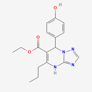 molecular formula C17H20N4O3 B4234196 ethyl 7-(4-hydroxyphenyl)-5-propyl-4,7-dihydro[1,2,4]triazolo[1,5-a]pyrimidine-6-carboxylate 