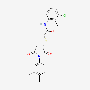 molecular formula C21H21ClN2O3S B4234317 N-(3-chloro-2-methylphenyl)-2-[1-(3,4-dimethylphenyl)-2,5-dioxopyrrolidin-3-yl]sulfanylacetamide 
