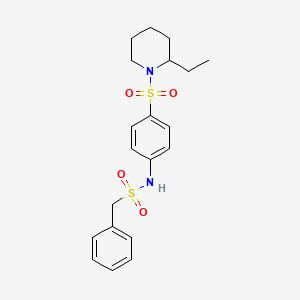 molecular formula C20H26N2O4S2 B4234371 N-{4-[(2-ethylpiperidin-1-yl)sulfonyl]phenyl}-1-phenylmethanesulfonamide 