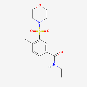 molecular formula C14H20N2O4S B4234385 N-ethyl-4-methyl-3-(4-morpholinylsulfonyl)benzamide 