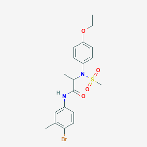 molecular formula C19H23BrN2O4S B423441 N-(4-BROMO-3-METHYLPHENYL)-2-[N-(4-ETHOXYPHENYL)METHANESULFONAMIDO]PROPANAMIDE 