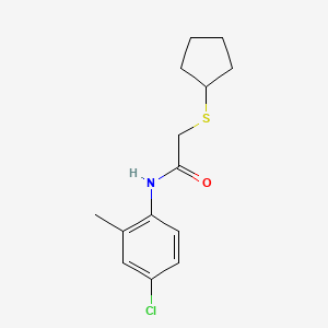 molecular formula C14H18ClNOS B4234435 N-(4-chloro-2-methylphenyl)-2-cyclopentylsulfanylacetamide 