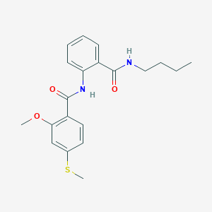 molecular formula C20H24N2O3S B4234537 N-[2-(butylcarbamoyl)phenyl]-2-methoxy-4-(methylsulfanyl)benzamide 