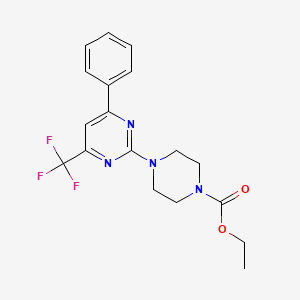 molecular formula C18H19F3N4O2 B4234610 Ethyl 4-[4-phenyl-6-(trifluoromethyl)pyrimidin-2-yl]piperazine-1-carboxylate 