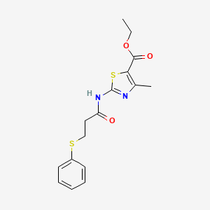 molecular formula C16H18N2O3S2 B4234786 ETHYL 4-METHYL-2-[3-(PHENYLSULFANYL)PROPANAMIDO]-1,3-THIAZOLE-5-CARBOXYLATE 