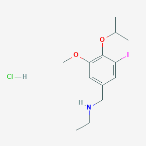 molecular formula C13H21ClINO2 B4234843 N-[(3-iodo-5-methoxy-4-propan-2-yloxyphenyl)methyl]ethanamine;hydrochloride 