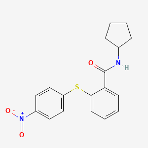 molecular formula C18H18N2O3S B4234893 N-cyclopentyl-2-[(4-nitrophenyl)thio]benzamide 