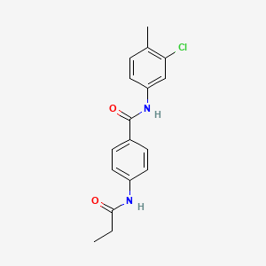 molecular formula C17H17ClN2O2 B4234952 N-(3-chloro-4-methylphenyl)-4-(propanoylamino)benzamide 