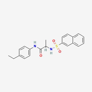 molecular formula C21H22N2O3S B4234975 N-(4-ethylphenyl)-2-(naphthalen-2-ylsulfonylamino)propanamide 