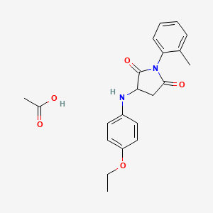 molecular formula C21H24N2O5 B4235106 Acetic acid;3-(4-ethoxyanilino)-1-(2-methylphenyl)pyrrolidine-2,5-dione 