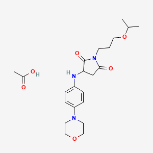 molecular formula C22H33N3O6 B4235165 Acetic acid;3-(4-morpholin-4-ylanilino)-1-(3-propan-2-yloxypropyl)pyrrolidine-2,5-dione 