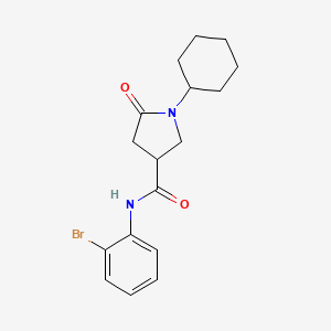 molecular formula C17H21BrN2O2 B4235261 N-(2-bromophenyl)-1-cyclohexyl-5-oxopyrrolidine-3-carboxamide CAS No. 878984-55-5