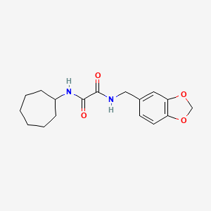 molecular formula C17H22N2O4 B4235296 N-(1,3-benzodioxol-5-ylmethyl)-N'-cycloheptyloxamide 