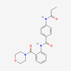 molecular formula C21H23N3O4 B4235413 N-[2-(MORPHOLINE-4-CARBONYL)PHENYL]-4-PROPANAMIDOBENZAMIDE 