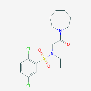 molecular formula C16H22Cl2N2O3S B4235424 N-[2-(azepan-1-yl)-2-oxoethyl]-2,5-dichloro-N-ethylbenzenesulfonamide 