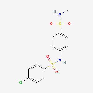 molecular formula C13H13ClN2O4S2 B4235441 4-[(4-chlorophenyl)sulfonylamino]-N-methylbenzenesulfonamide 