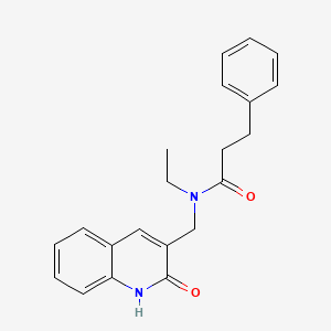 molecular formula C21H22N2O2 B4235564 N-ethyl-N-[(2-oxo-1,2-dihydroquinolin-3-yl)methyl]-3-phenylpropanamide 