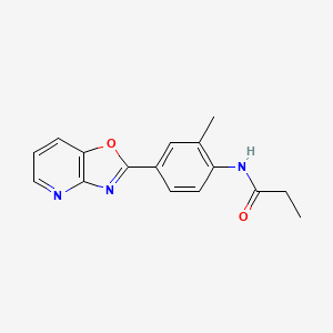 molecular formula C16H15N3O2 B4235590 N-[2-methyl-4-([1,3]oxazolo[4,5-b]pyridin-2-yl)phenyl]propanamide 