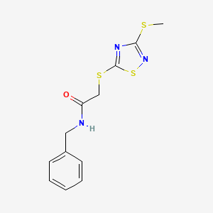 molecular formula C12H13N3OS3 B4235609 N-Benzyl-2-(3-methylsulfanyl-[1,2,4]thiadiazol-5-ylsulfanyl)-acetamide 