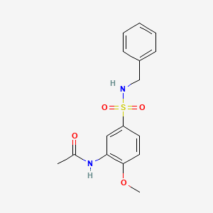 molecular formula C16H18N2O4S B4235616 N-[5-(benzylsulfamoyl)-2-methoxyphenyl]acetamide 