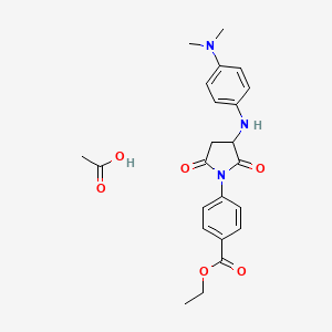 molecular formula C23H27N3O6 B4235682 Acetic acid;ethyl 4-[3-[4-(dimethylamino)anilino]-2,5-dioxopyrrolidin-1-yl]benzoate 