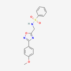 molecular formula C16H15N3O4S B4235718 N-{[3-(4-methoxyphenyl)-1,2,4-oxadiazol-5-yl]methyl}benzenesulfonamide 