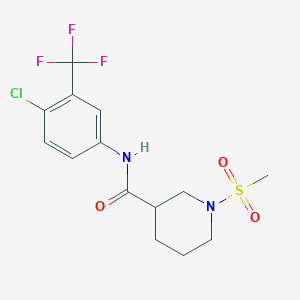 molecular formula C14H16ClF3N2O3S B4235758 N-[4-chloro-3-(trifluoromethyl)phenyl]-1-(methylsulfonyl)piperidine-3-carboxamide 