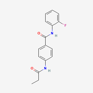 molecular formula C16H15FN2O2 B4235764 N-(2-fluorophenyl)-4-(propanoylamino)benzamide 