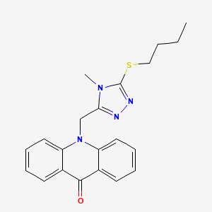 molecular formula C21H22N4OS B4235816 10-{[5-(butylthio)-4-methyl-4H-1,2,4-triazol-3-yl]methyl}-9(10H)-acridinone 