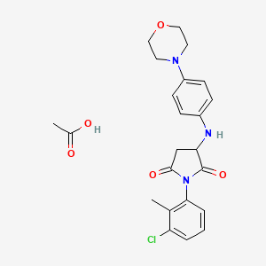 molecular formula C23H26ClN3O5 B4235831 Acetic acid;1-(3-chloro-2-methylphenyl)-3-(4-morpholin-4-ylanilino)pyrrolidine-2,5-dione 