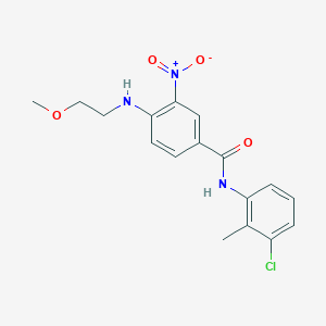 molecular formula C17H18ClN3O4 B4235835 N-(3-chloro-2-methylphenyl)-4-(2-methoxyethylamino)-3-nitrobenzamide 