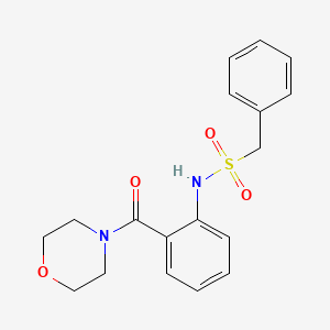 molecular formula C18H20N2O4S B4235877 N-[2-(morpholine-4-carbonyl)phenyl]-1-phenylmethanesulfonamide 