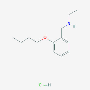 molecular formula C13H22ClNO B4235910 N-[(2-butoxyphenyl)methyl]ethanamine;hydrochloride 