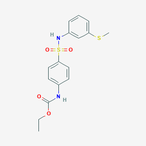 molecular formula C16H18N2O4S2 B4236253 ethyl N-[4-[(3-methylsulfanylphenyl)sulfamoyl]phenyl]carbamate 