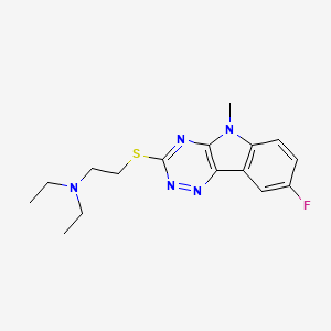 molecular formula C16H20FN5S B4236278 DIETHYL[2-({8-FLUORO-5-METHYL-5H-[1,2,4]TRIAZINO[5,6-B]INDOL-3-YL}SULFANYL)ETHYL]AMINE 