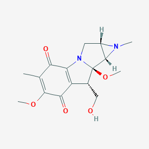 molecular formula C16H20N2O5 B042363 (4S,6S,7R,8S)-8-(Hydroxymethyl)-7,11-dimethoxy-5,12-dimethyl-2,5-diazatetracyclo[7.4.0.02,7.04,6]trideca-1(9),11-diene-10,13-dione CAS No. 26909-45-5